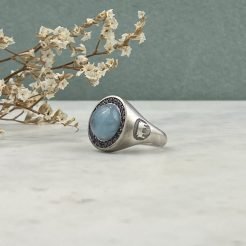 Anillo de plata aguamarina