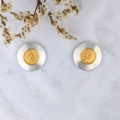 Pendientes boton bicolor