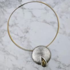 Collar de plata con cuarzo natural rutilado