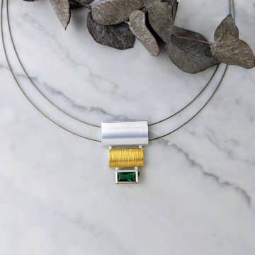 Collar de plata Topacio Verde