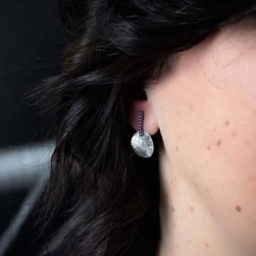 pendientes plata negra y amatistas